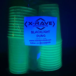 X-Rave Products Party Supplies - BLACKLIGHT PONG SET - CUPS AND BALLS - BEER PONG X-Rave Products Party Supplies - BLACKLIGHT PONG SET - CUPS AND BALLS - BEER PONG